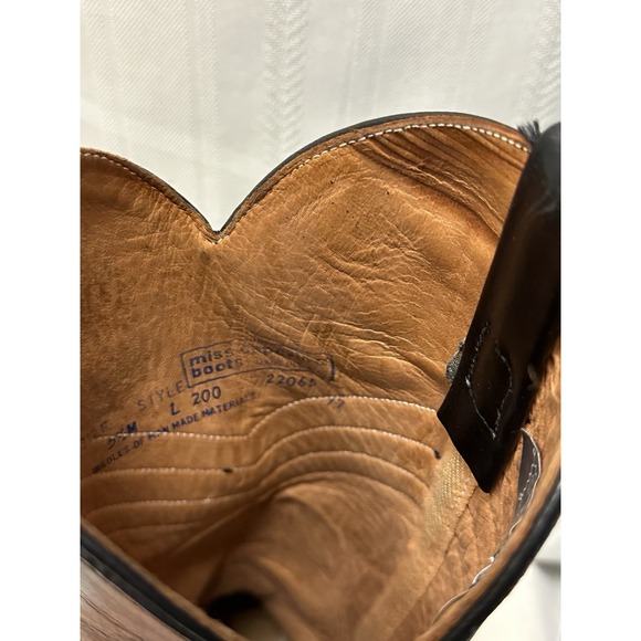 Vintage Miss Capezio Women's 5.5 Western Cowboy Boots‎ Black Leather V-Stripe - Picture 13 of 16